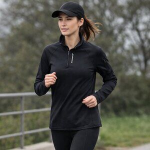 Brooks Equilibrium Technology Black 1/4 Zip Running Shirt Top Women’s Size Med